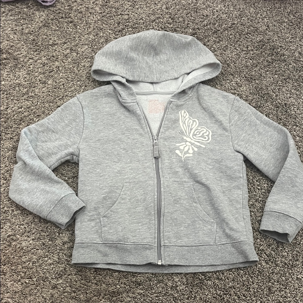 Cat & Jack Light Gray Hoodie with Butterfly Accent